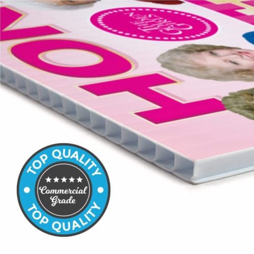 Prime Party Golden Girls Yard Sign with stakes, Honk It's My Birthday Perspective: top