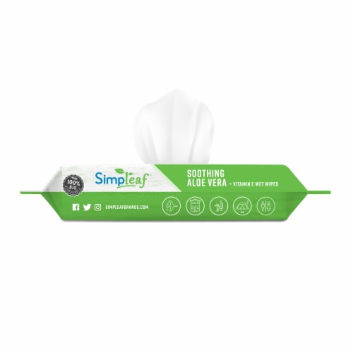 Simpleaf Aloe Vera Flushable Wipes Perspective: top