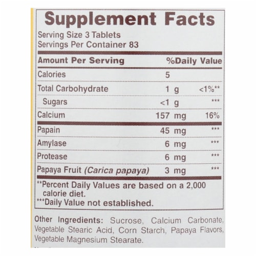 American Health - Original Papaya Enzyme Chewable - 250 Tablets Perspective: top