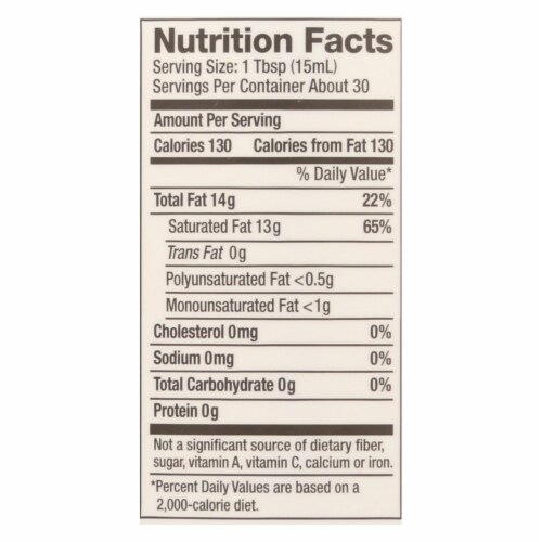 Nutiva Virgin Coconut Oil Organic - 15 fl oz. Perspective: top