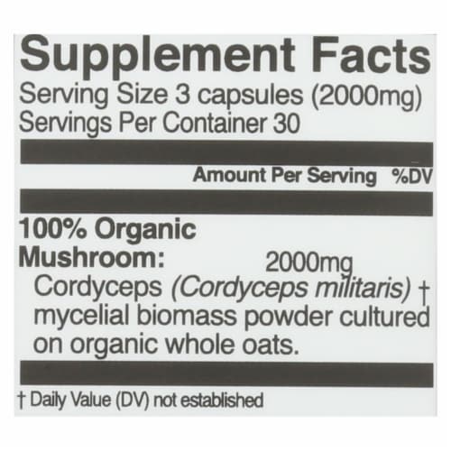 Organic Mushroom Nutrition - Mush Sprfd Crdycpts Caps - 1 Each - 90 CT Perspective: top