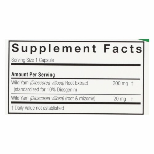 Nature's Answer - Wild Yam Root Extract - 60 Vegetarian Capsules Perspective: top