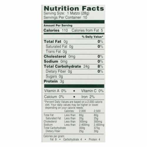 Manischewitz - Matzos Crackers - Unsalted - Case of 12 - 10 oz. Perspective: top