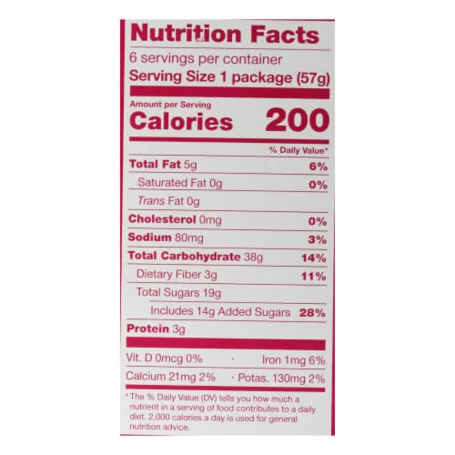 Nature's Bakery Stone Ground Whole Wheat Fig Bar - Raspberry - 2 oz - Case of 6 Perspective: top