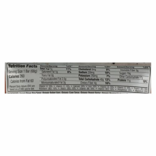 Clif Bar - Organic Crunch Peanut Butter - Case of 12 - 2.4 oz. Perspective: top