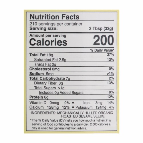 East Wind 100% Roasted Sesame No Salt Tahini - 15 lb. Perspective: top