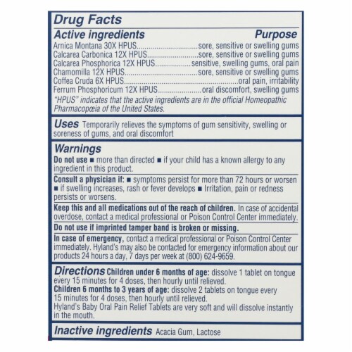 Hylands Homeopathic - Baby Oral Pain Relief - 1 Each - 125 TAB Perspective: top