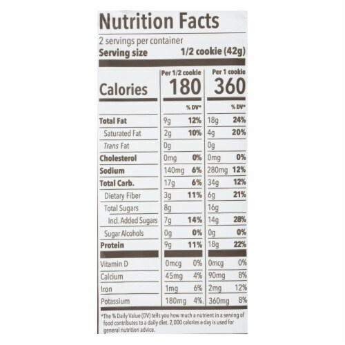 Munk Pack - Protein Cookie - Double Dark Chocolate - Case of 6 - 2.96 oz. Perspective: top