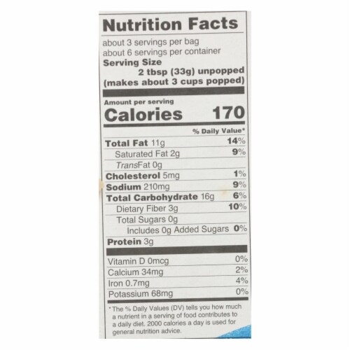 Quinn White Cheddar and Sea Salt Microwave Popcorn Perspective: top