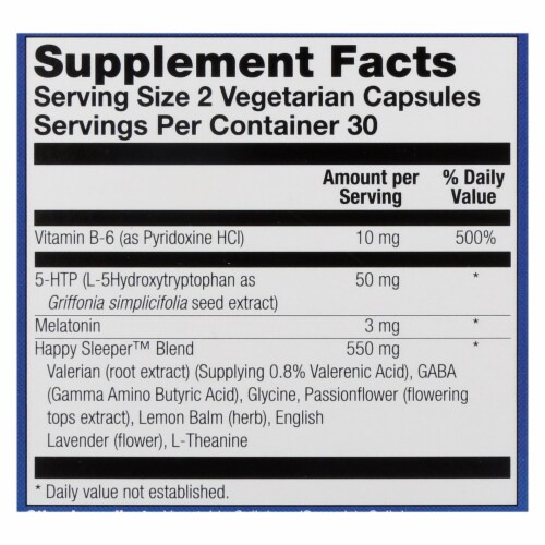 Natural Balance Happy Sleeper - 60 Vegetarian Capsules Perspective: top