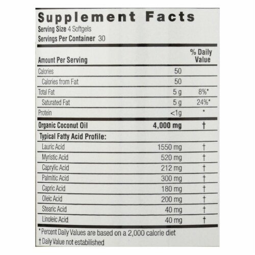Nature's Answer - Extra Virgin Coconut Oil - 120 Softgels Perspective: top