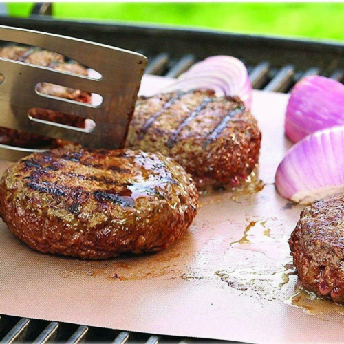 5pc Copper Grill Mats Baking Non Stick BBQ Mat Pad Bake Cooking
