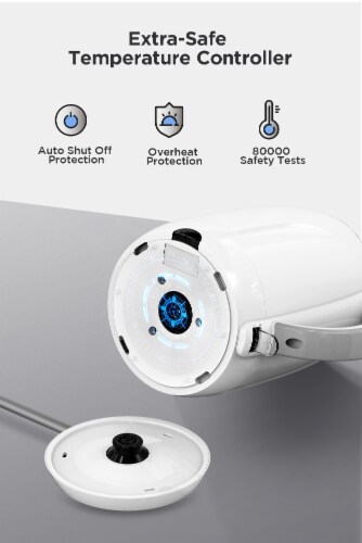 1500W Electric Kettle, BPA Free Double Wall Water Kettle with 304 Stainless Steel, 1.8L Perspective: top