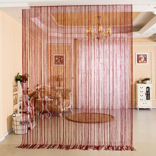 Crystal Beaded String Door Curtain Beads Room Divider Fringe Window Panel  Drapes