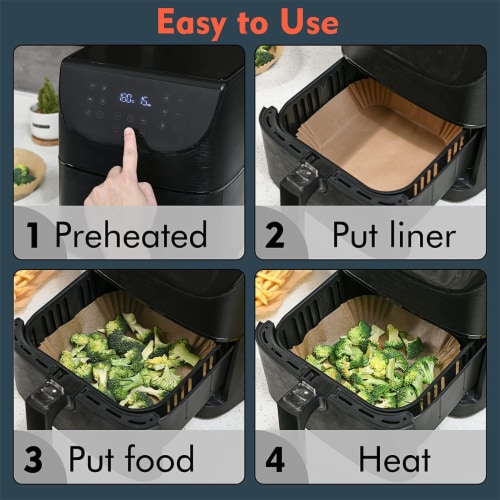 50PCS Air Fryer Disposable Paper Liners with Holes on-Stick Parchment ...