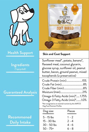 Natural, Grain-Free Dog Biscuits | Made w/Upcycled Ingredients in USA | Bananas for Bacon Perspective: top