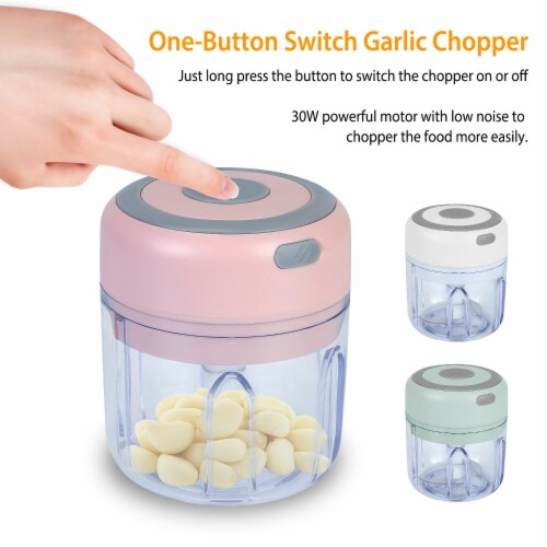 8.45Oz, Mini Electric Garlic Chopper Cordless Garlic Mincer Perspective: top