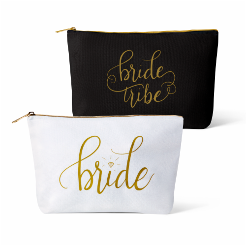 8 Piece Set, Bride Tribe Bridesmaid Gifts Bags, Canvas Makeup Bags  Cosmetic Clutch & Purse, Bachelorette Party Favors