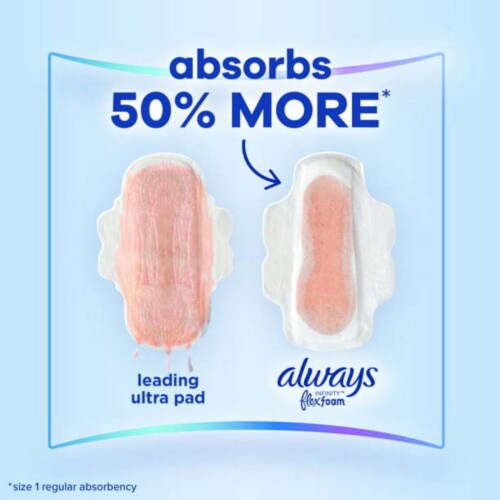 Women's Infinity Feminine Pads with Wings Unscented Perspective: top
