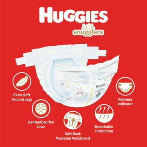 Little Snugglers Hypoallergenic and Latex-Free Diapers; Size 4; Count 120 Perspective: top