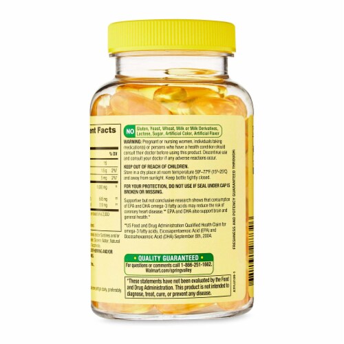 Spring Valley Proactive Support Omega 3 Fish Oil Dietary Supplement 1000 Mg 60 Count 60 Softgels Harris Teeter