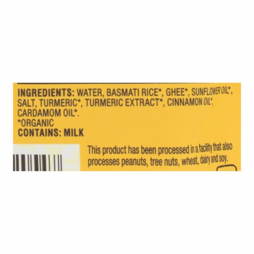 Tasty Bite - Rice Turmeric - Case of 6-8.8 OZ Perspective: top