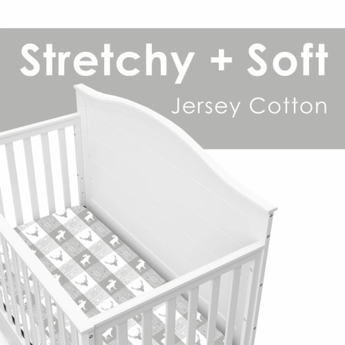 Baby Crib Sheets 3-Pack | Soft & Stretchy Jersey Cotton Fitted Crib Sheet | Woodland Animals Perspective: top