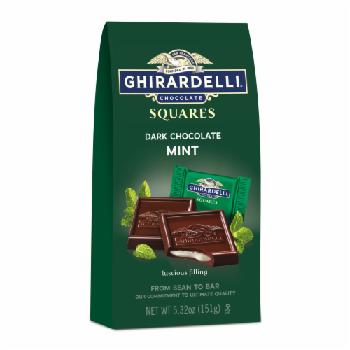 Ghirardelli® Dark Chocolate Mint Squares Perspective: top