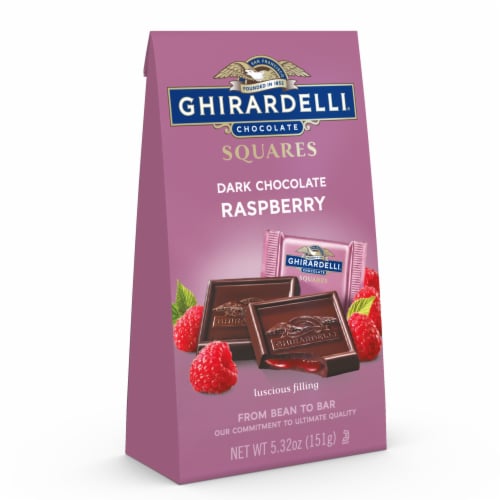 Ghirardelli® Dark Chocolate Raspberry Squares Perspective: top