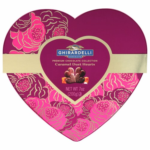 Ghirardelli® Caramel Duet Hearts Premium Assorted Chocolates Valentine Candy Perspective: top