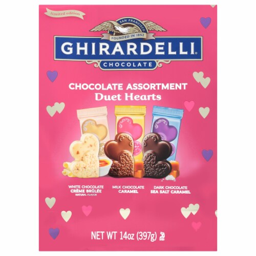 Ghirardelli® Chocolate Assortment Duet Hearts Valentine Candy Perspective: top