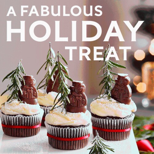 Ghiradelli® Milk Chocolate Caramel Snowmen Holiday Candy Perspective: top