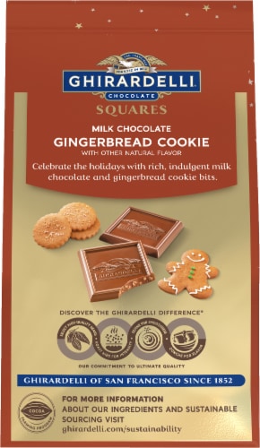 Ghirardelli® Holiday Gingerbread Cookie Milk Chocolate Squares Perspective: top