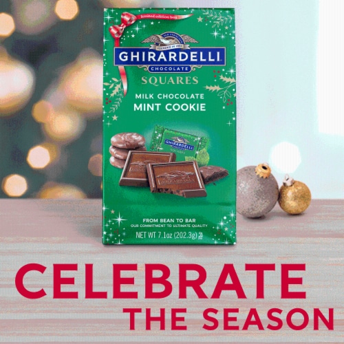 Ghirardelli® Milk Chocolate Mint Cookie Chocolates Perspective: top