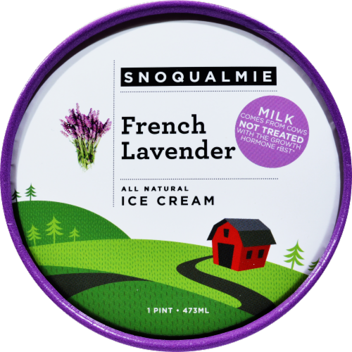 Snoqualmie French Lavender Ice Cream Pint Perspective: top
