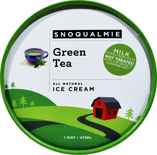 Snoqualmie Green Tea Ice Cream Pint Perspective: top