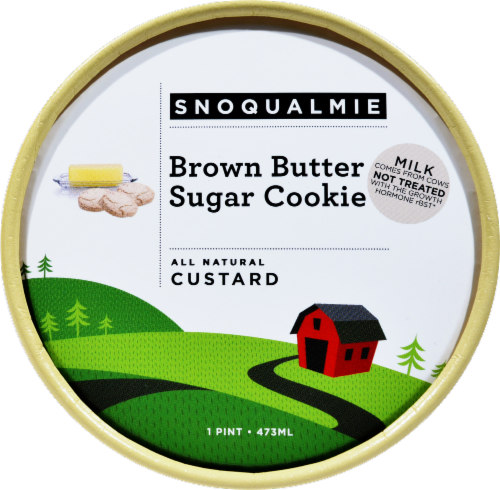 Snoqualmie Brown Butter Sugar Cookie Ice Cream Pint Perspective: top