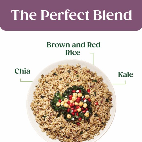 Seeds of Change Organic Brown & Red Rice with Chia & Kale, Organic Food, 8.5 oz Pouch Perspective: top