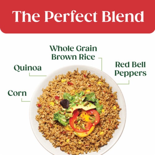 Seeds of Change Organic Spanish Style Rice With Quinoa Peppers & Corn, Organic Food, 8.5 oz Pouch Perspective: top
