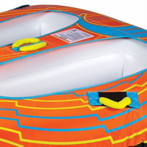 Connelly Double Trouble 2 Rider Inflatable Boat Towable Water Inner Tube, Orange Perspective: top