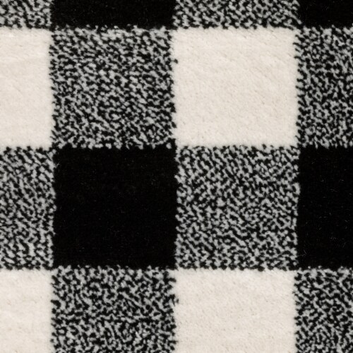 Oriental Weavers Hawthorne Gingham Check Area Rug - Black/White 63x84 Perspective: top