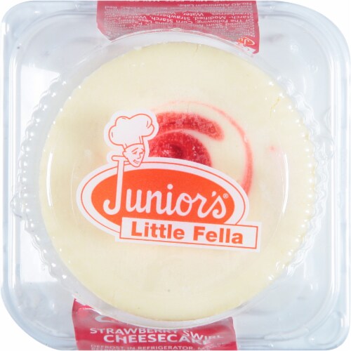 Junior's® Little Fella Strawberry Swirl Cheesecake Perspective: top
