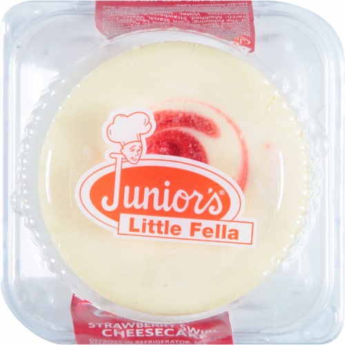Junior's® Little Fella Strawberry Swirl Cheesecake Perspective: top