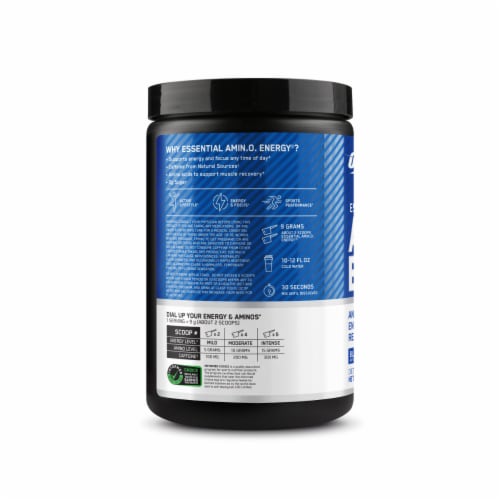 Optimum Nutrition Amino Energy Blue Raspberry Pre Workout Powder Perspective: top