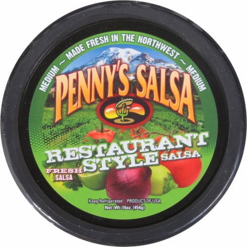 Penny's Salsa Medium Spice Restaurant Style Salsa Perspective: top