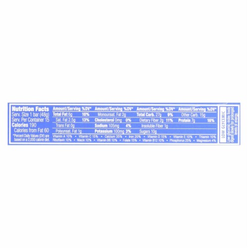 Clif Bar Luna Bar - Organic Blueberry Bliss - Case of 15 - 1.69 oz. Perspective: top