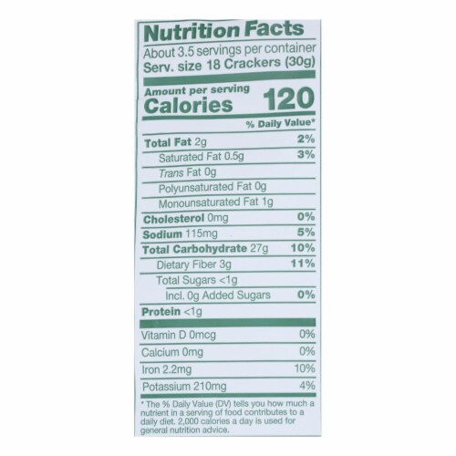 Crunchmaster - Cracker Green Free Lt Salt - Case of 12 - 3.54 oz. Perspective: top