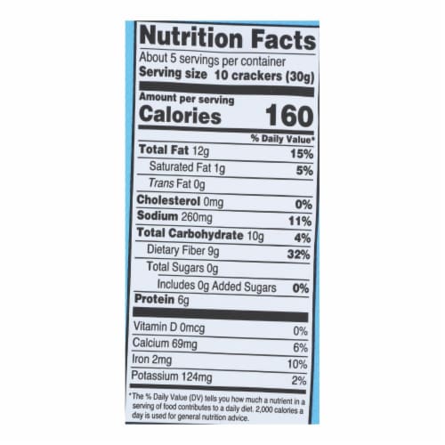 Doctor In The Kitchen - Organic Flax Seed Crackers - Sea Salt - Case of 6 - 5 oz. Perspective: top