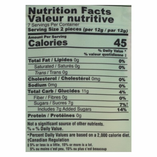 Ginger People - Gin Gins Chewy Ginger Christmas Candy - Original - Case of 12 - 3 oz. Perspective: top