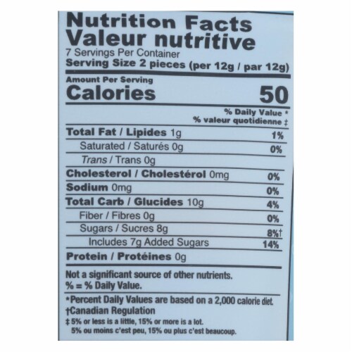 Ginger People Chewy Ginger Christmas Candy - Peanut - Case of 12 - 3 oz. Perspective: top